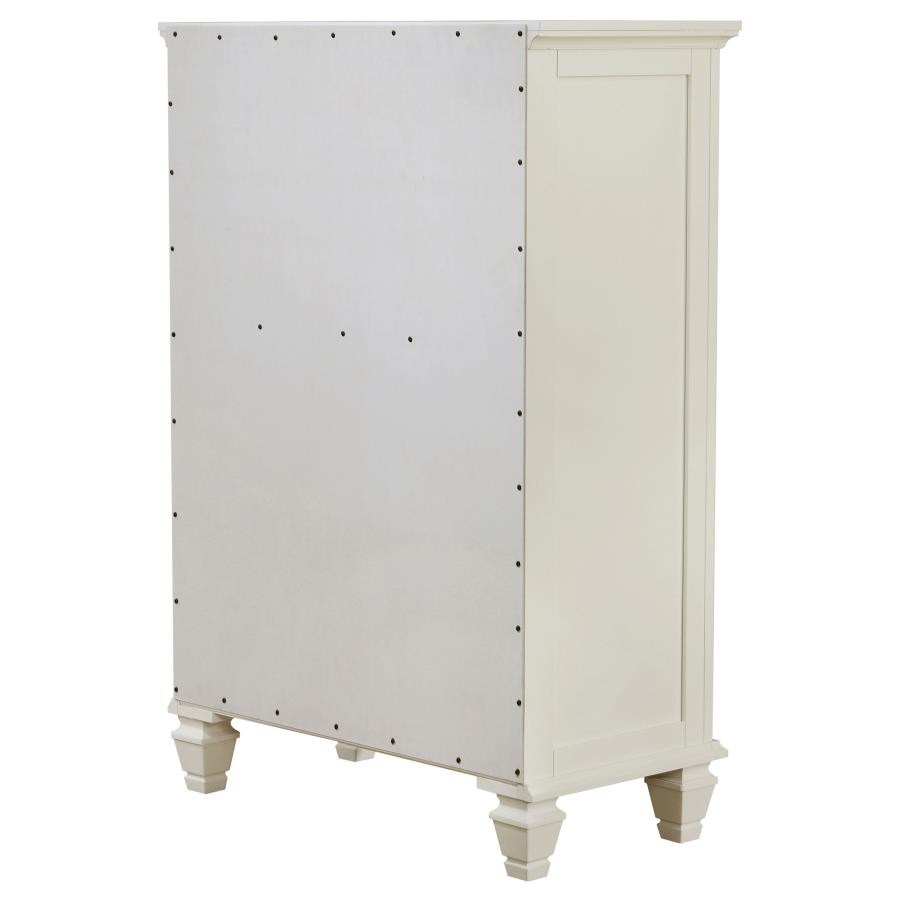 Coaster Sandy Beach 5-drawer Bedroom Chest Cream White 201305 - Flints  Furniture